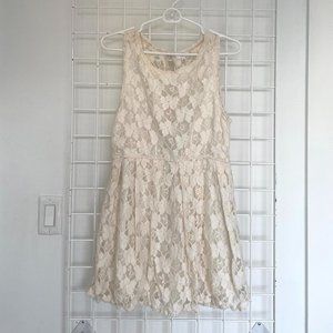 Aritzia Wilfred Cream Lace Tank Dress